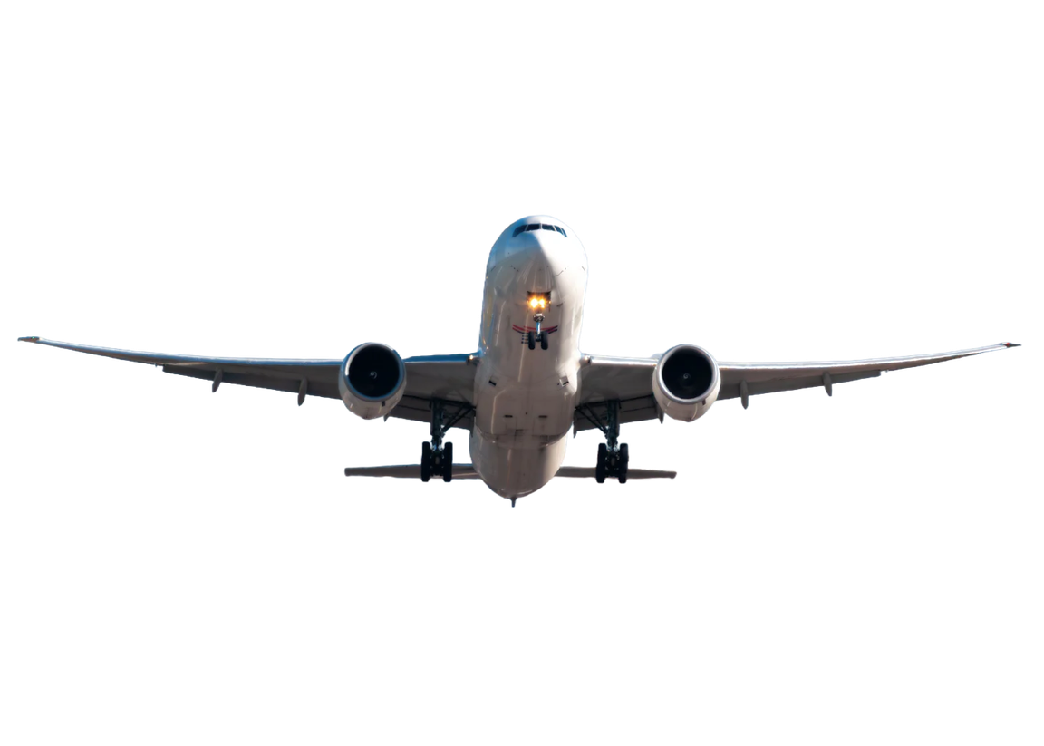 Aeronave comercial em aproximação